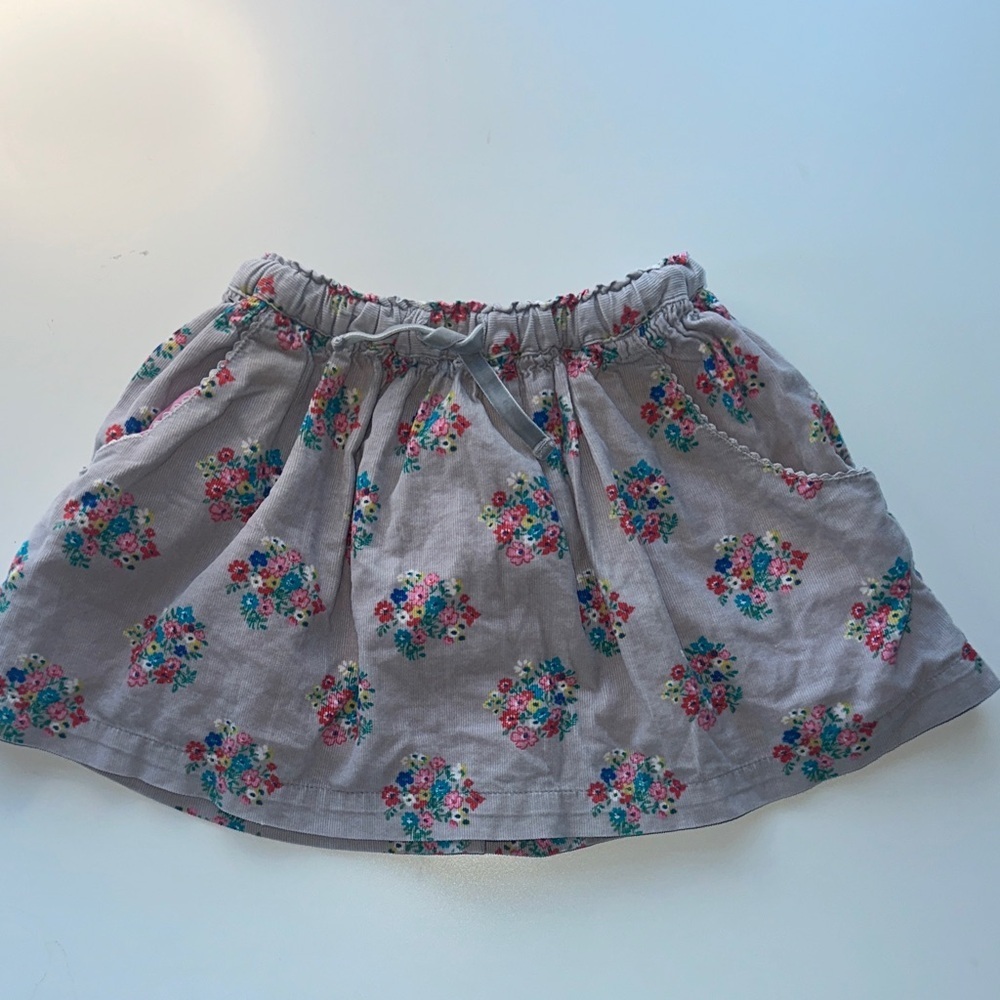 Mini Boden Brushed Corduroy Floral Bouquet Skirt 18m-2t
